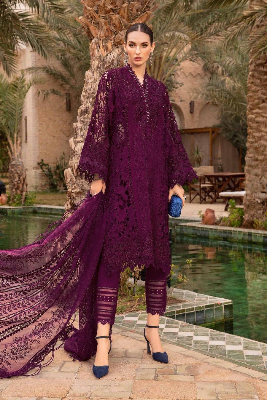 maria b cotton dresses Hazzel Print Maria B Embroidered Vol-24 Rayon Cotton Dress Material Mumbai Ladies Parywear Suits Online