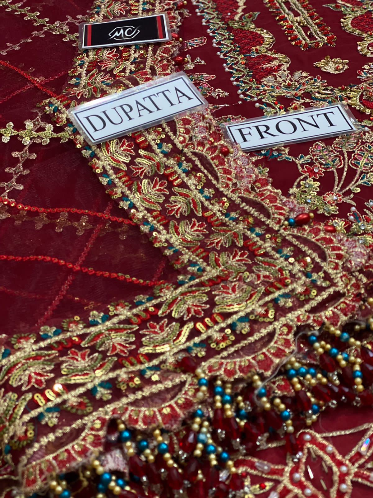 Akbar Aslam Chiffon Bridal Suit-Bridal Suits-Replica Zone