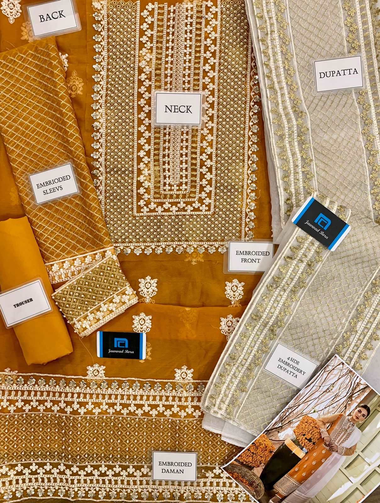 Akbar Aslam Chiffon Suit-Replica Suits-Replica Zone