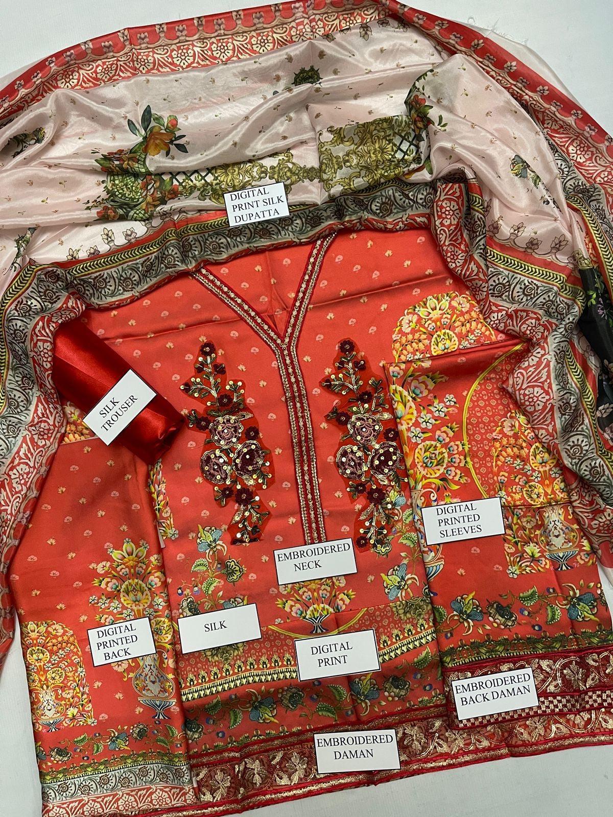 Asifa Nabeel Silk Suit-Replica Suits-Replica Zone