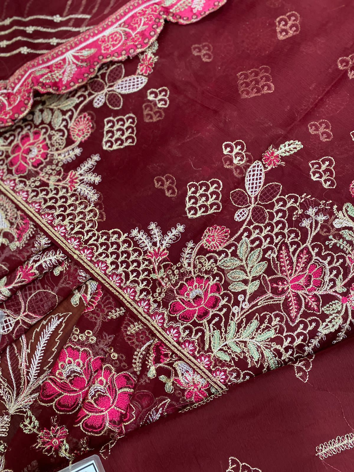 Ayeza Khan Chiffon Bridal Suit-Bridal Suits-Replica Zone
