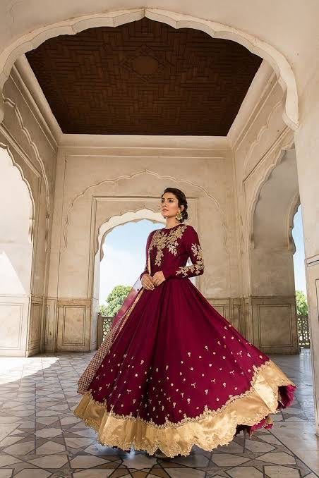 Ayeza Khan Chiffon Maxi-Bridal Suits-Replica Zone