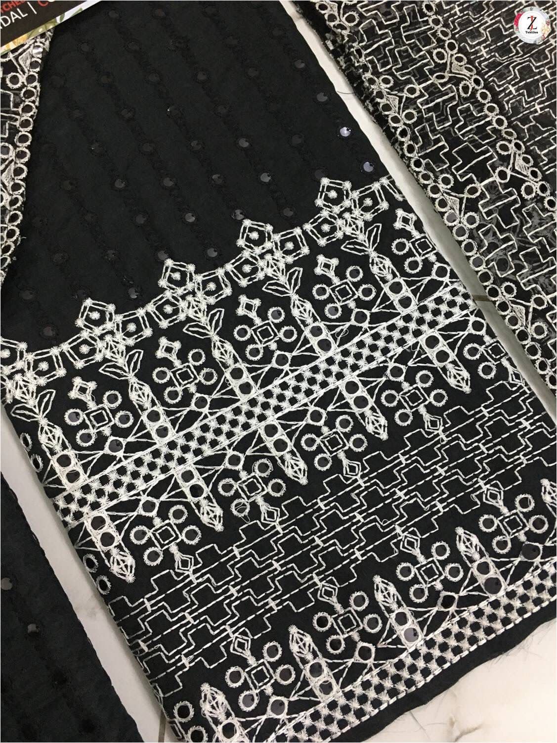 Embroidered Raw Silk Suit-Replica Suits-Replica Zone