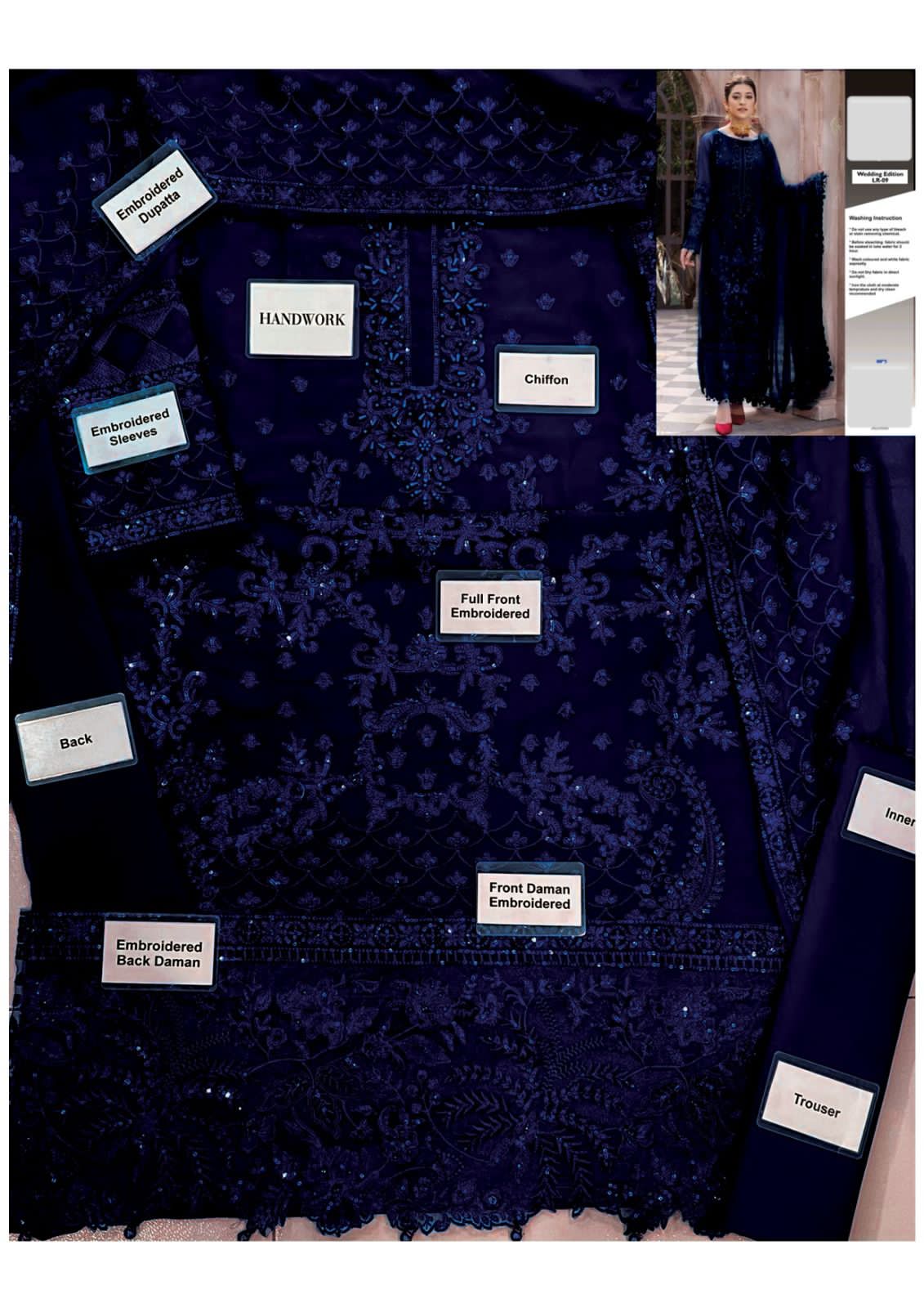 Emaan Adeel Chiffon Suit-Replica Suits-Replica Zone