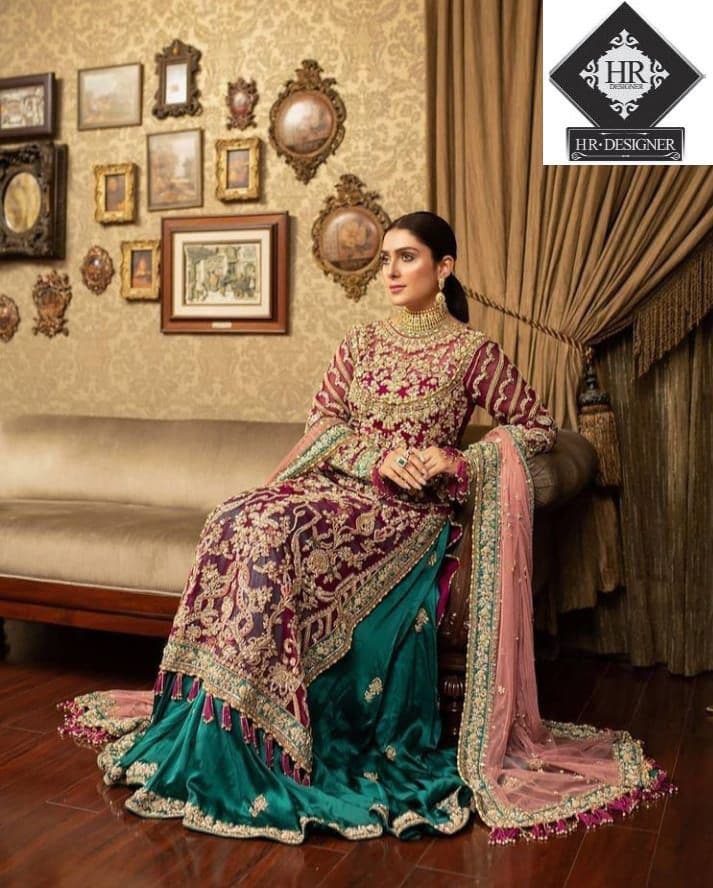 Ayeza Khan Net Bridal Suit-Bridal Suits-Replica Zone