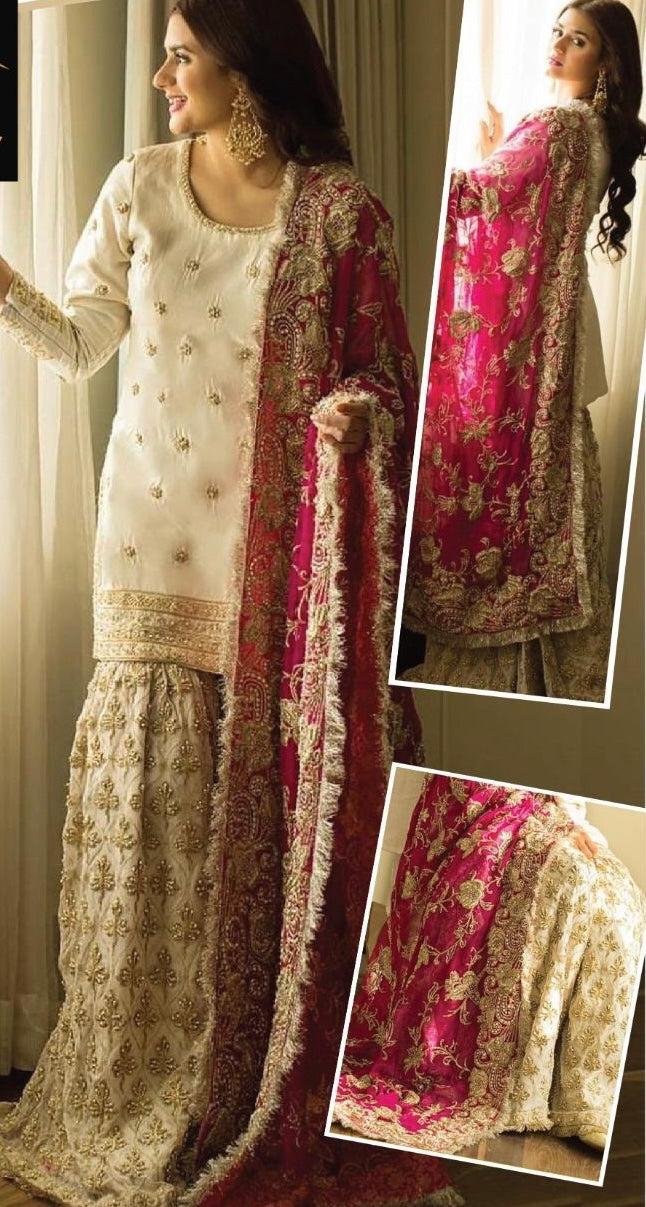 Faiza Saqlain Chiffon Bridal Suit-Bridal Suits-Replica Zone