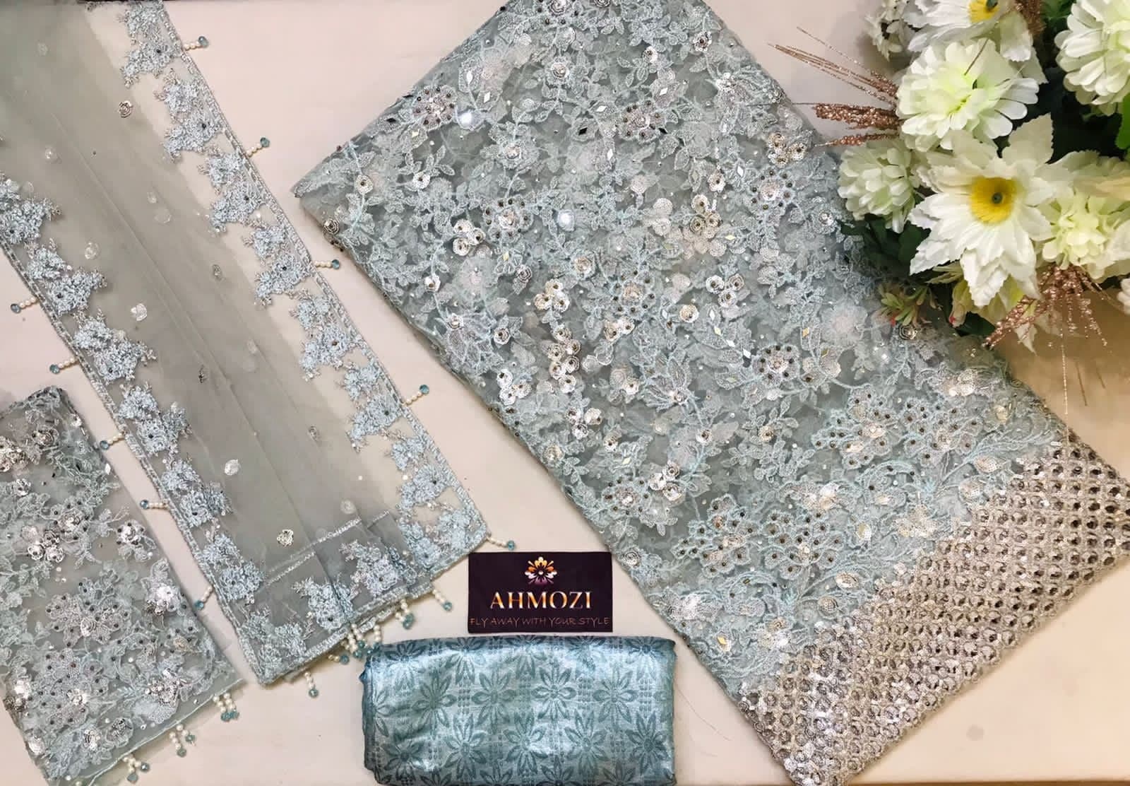 Sana Javed Net Bridal Suit-Bridal Suits-Replica Zone