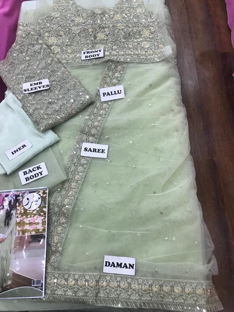 Maha Net Bridal Saaree-Bridal Suits-Replica Zone
