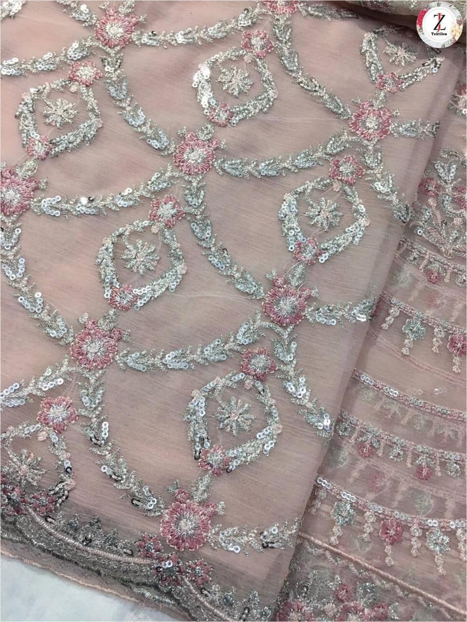 Chiffon Embroidered Bridal Suit-Bridal Suits-Replica Zone