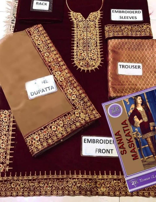 Saniya Maskatiya Velvet Suit-Replica Suits-Replica Zone