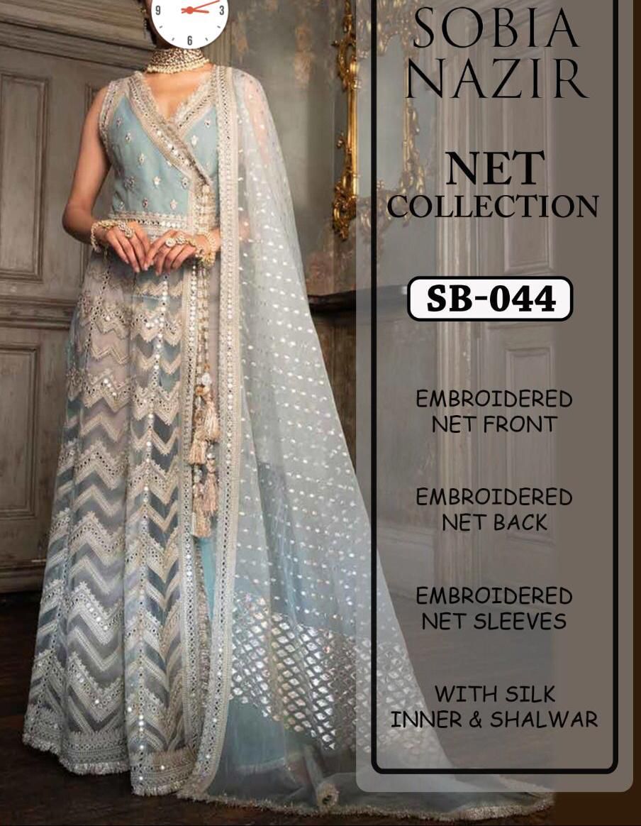 Sobia Nazir Net Maxi-Bridal Suits-Replica Zone