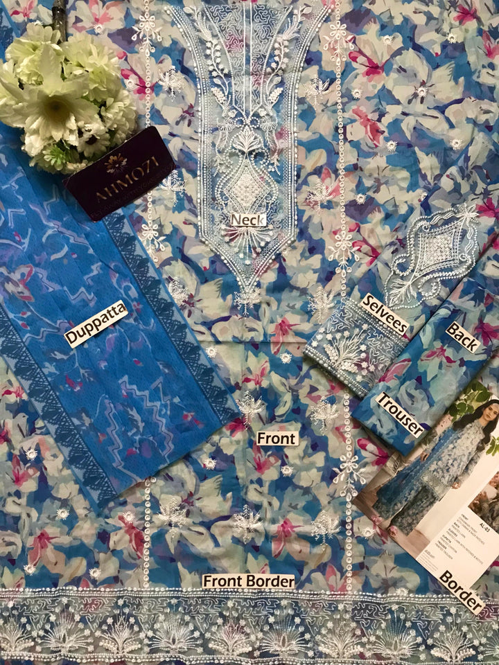 Afrozeh Lawn Suit-Lawn Suits-Replica Zone