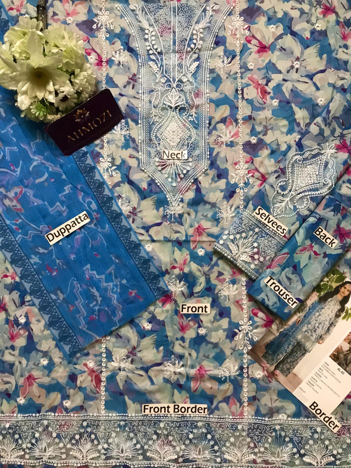 Afrozeh Lawn Suit-Lawn Suits-Replica Zone