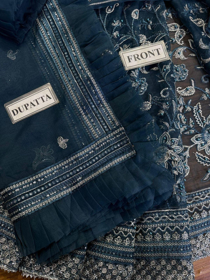 Afrozeh Organza Frock-Bridal Suits-Replica Zone