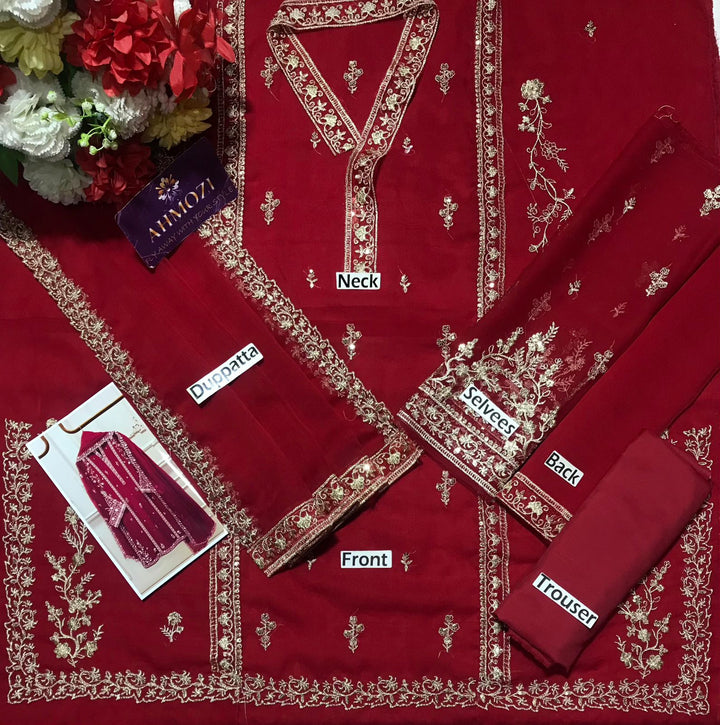 Agha Noor Chiffon Suit-Replica Suits-Replica Zone