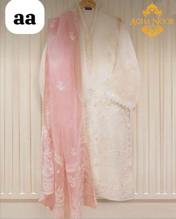 Agha Noor Chiffon Suit-Replica Suits-Replica Zone
