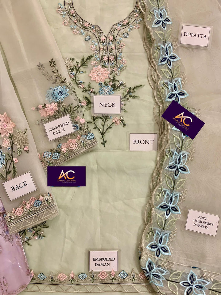 Agha Noor Organza Suit-Replica Suits-Replica Zone