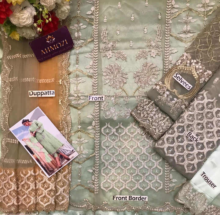 Agha Noor Organza Suit-Replica Suits-Replica Zone