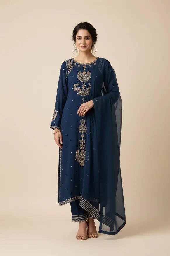 Agha Noor Velvet Suit-Replica Suits-Replica Zone