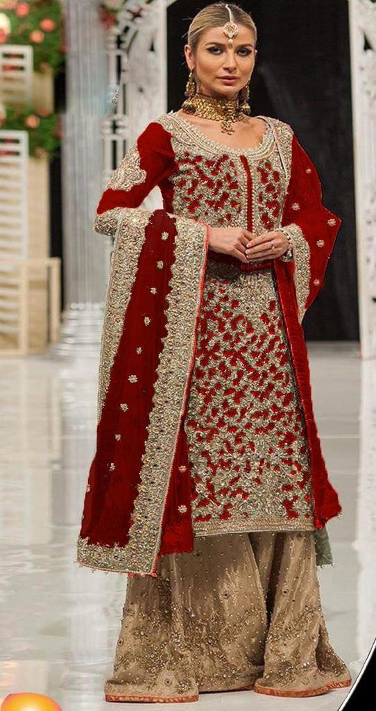 Aisha Imran Net Bridal Suit-Bridal Suits-Replica Zone