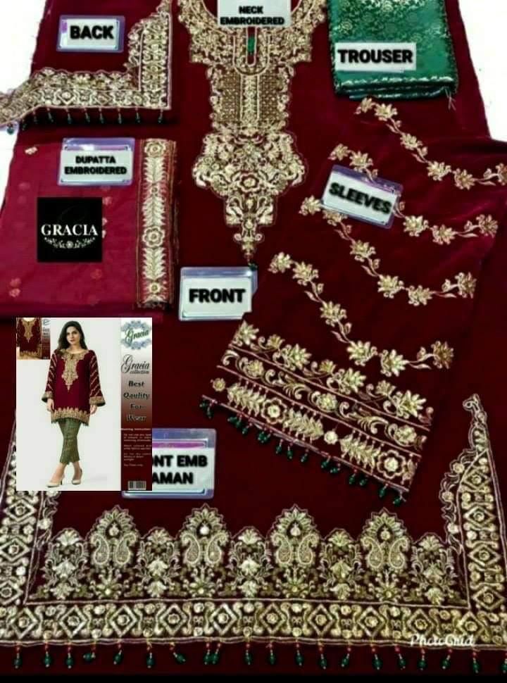 Aisha Imran Velvet Suit-Replica Suits-Replica Zone