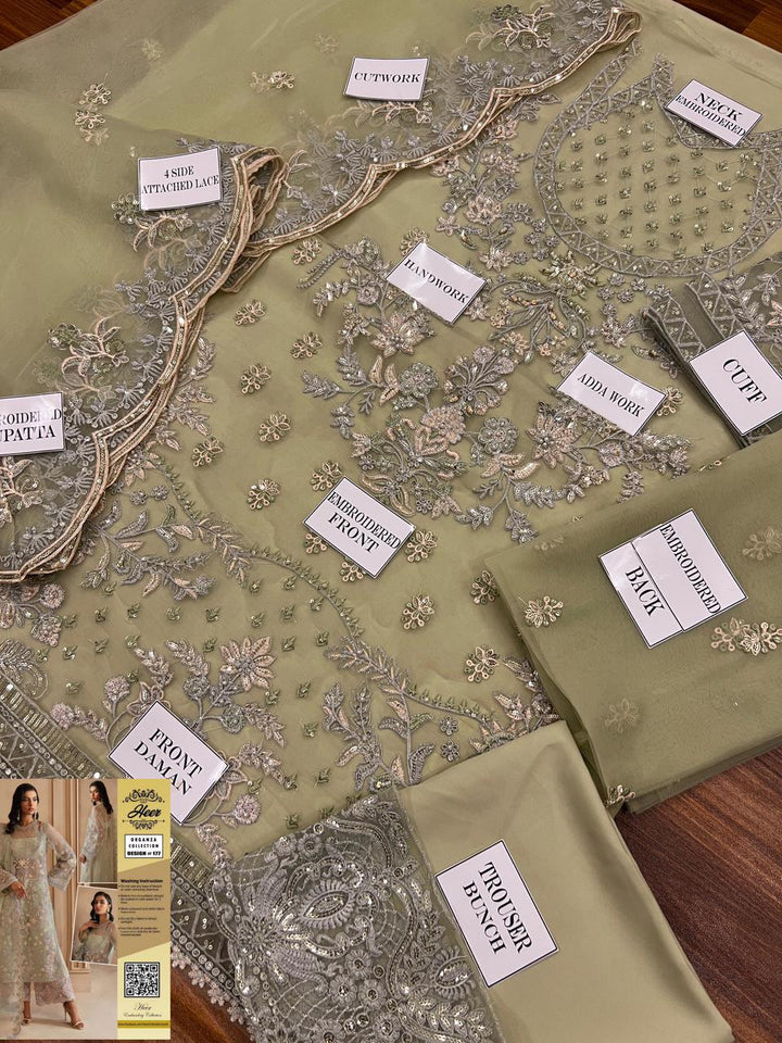 Akbar Aslam Organza Suit-Replica Suits-Replica Zone