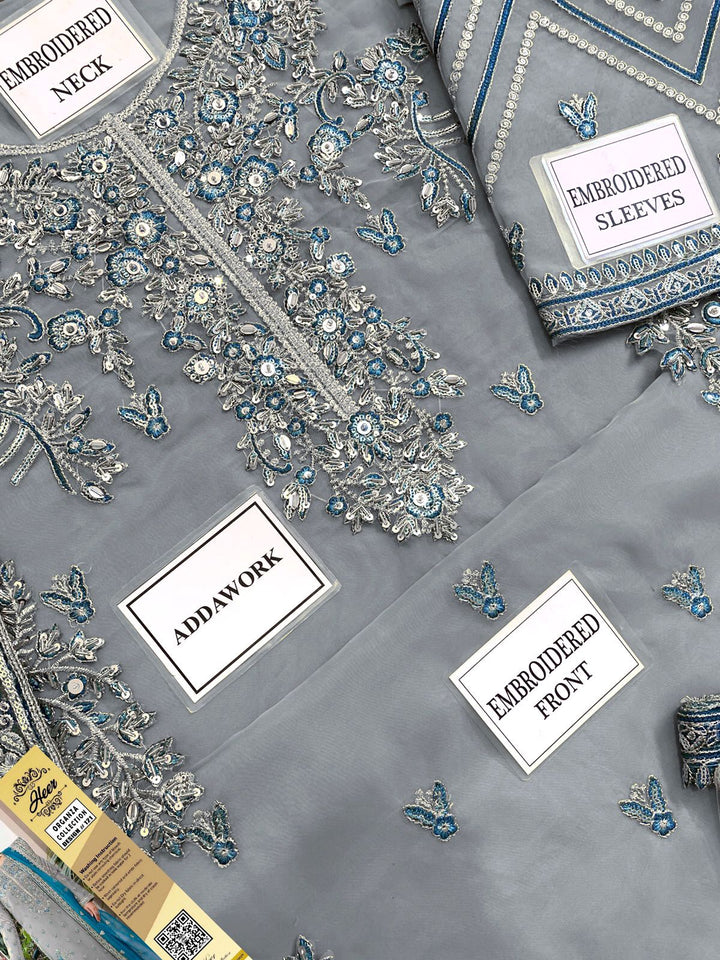 Akbar Aslam Organza Suit-Replica Suits-Replica Zone