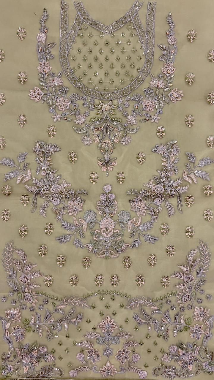 Akbar Aslam Organza Suit-Replica Suits-Replica Zone