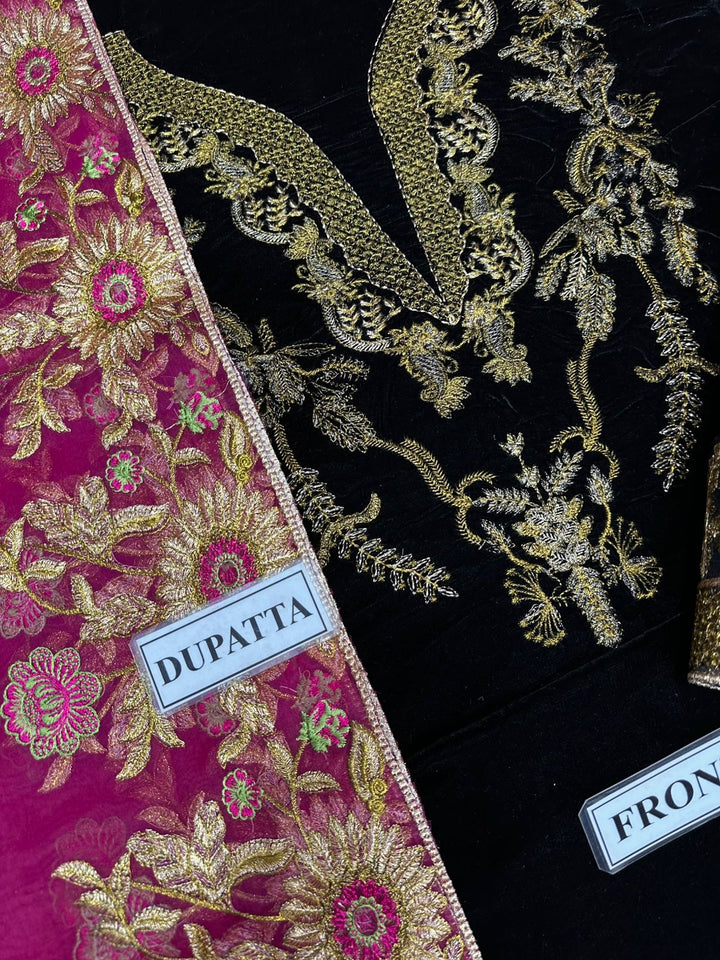 Ammara Khan Velvet Suit-Replica Suits-Replica Zone