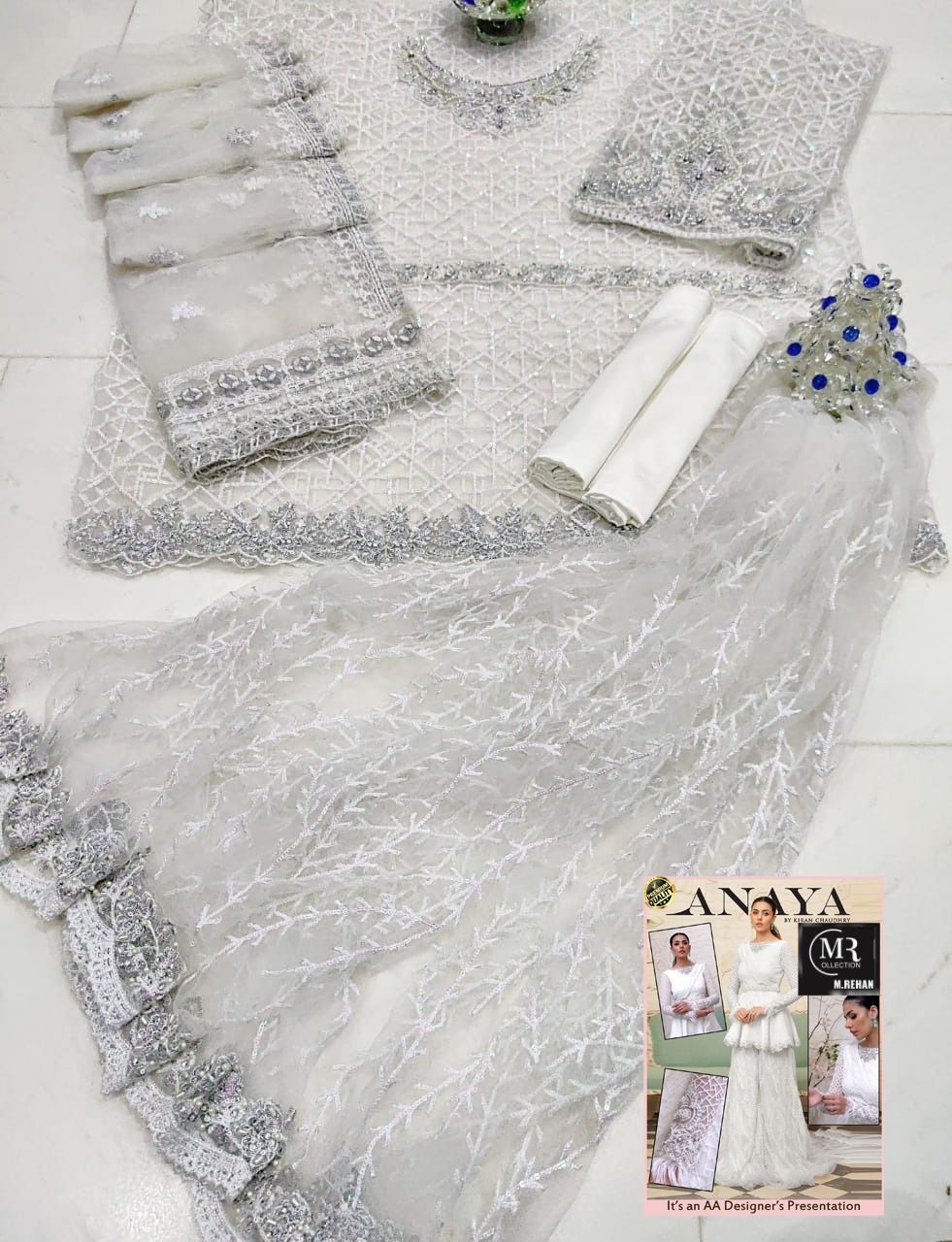 Anaya Net Bridal Suit-Bridal Suits-Replica Zone