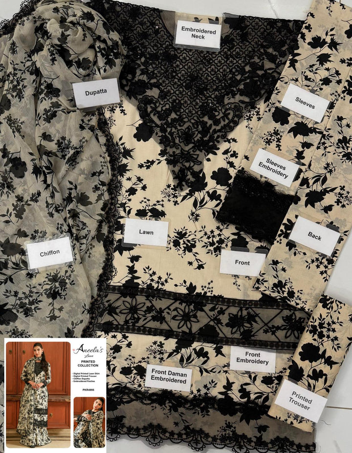 Aneela's Lawn Suit-Lawn Suits-Replica Zone