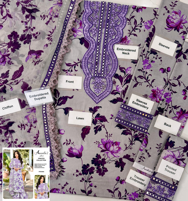 Aneela's Lawn Suit-Lawn Suits-Replica Zone