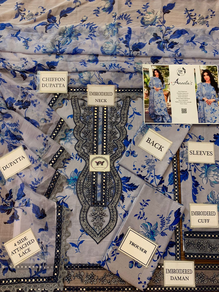 Aneela's Lawn Suit-Lawn Suits-Replica Zone