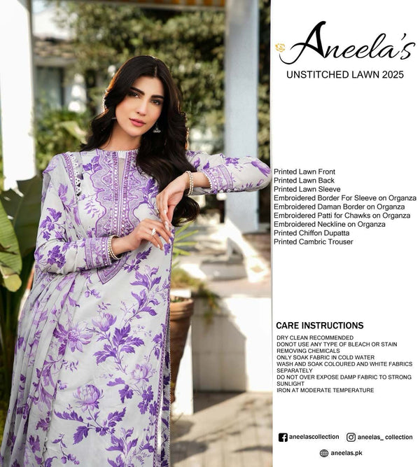 Aneela's Lawn Suit-Lawn Suits-Replica Zone