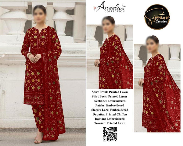 Aneela's Lawn Suit-Lawn Suits-Replica Zone