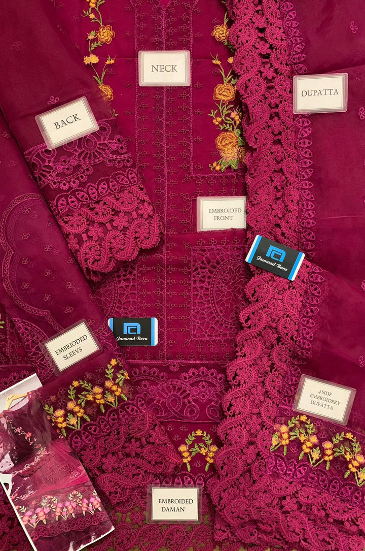 Aneela's Organza Suit-Replica Suits-Replica Zone