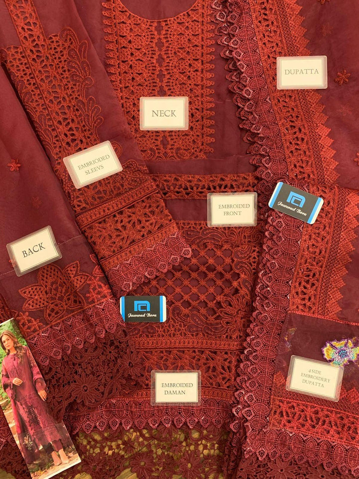 Aneela's Organza Suit-Replica Suits-Replica Zone