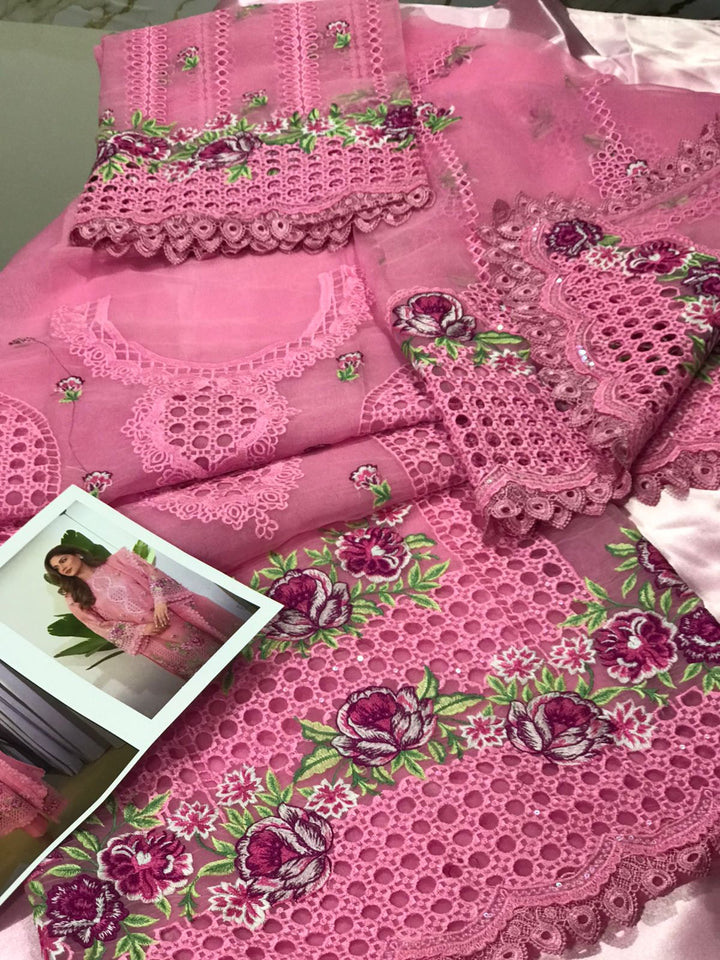 Aneela's Organza Suit-Replica Suits-Replica Zone