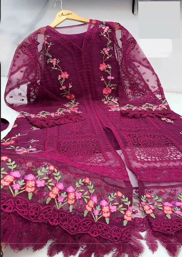 Aneela's Organza Suit-Replica Suits-Replica Zone