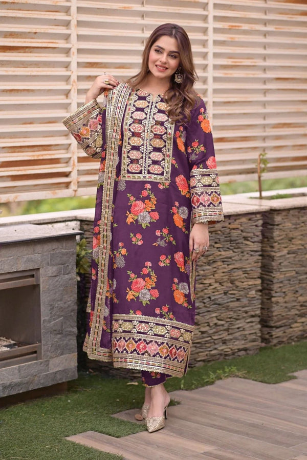 Aneela's Silk Suit-Replica Suits-Replica Zone