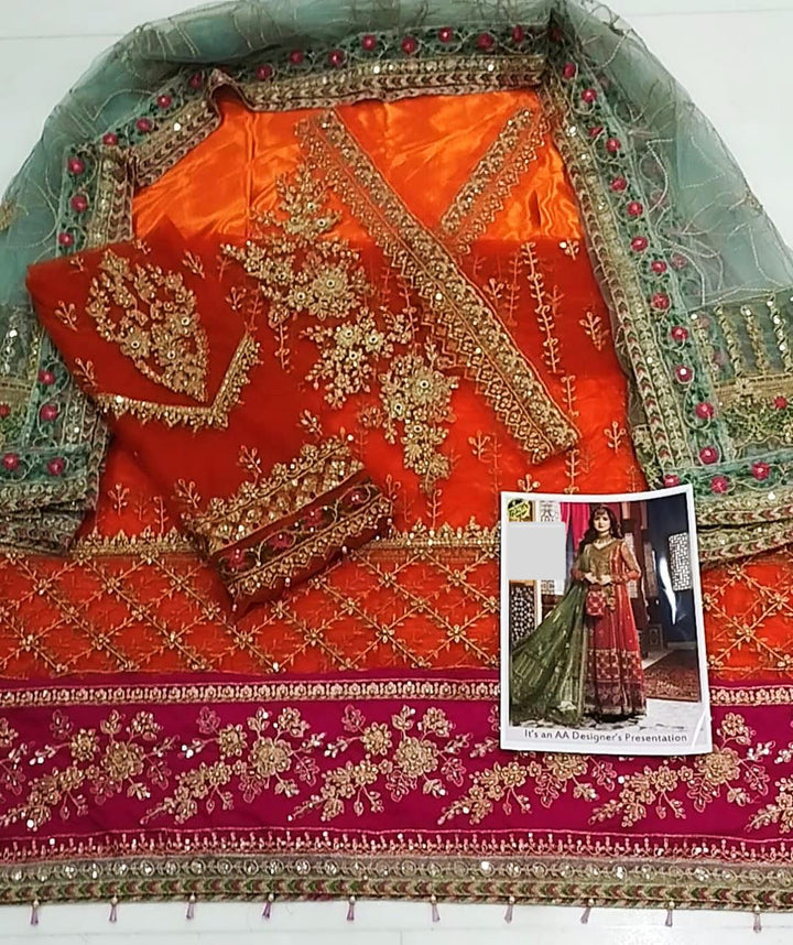 Angarkha Net Maxi-Bridal Suits-Replica Zone