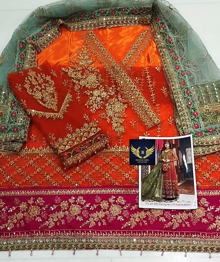 Angarkha Net Maxi-Bridal Suits-Replica Zone
