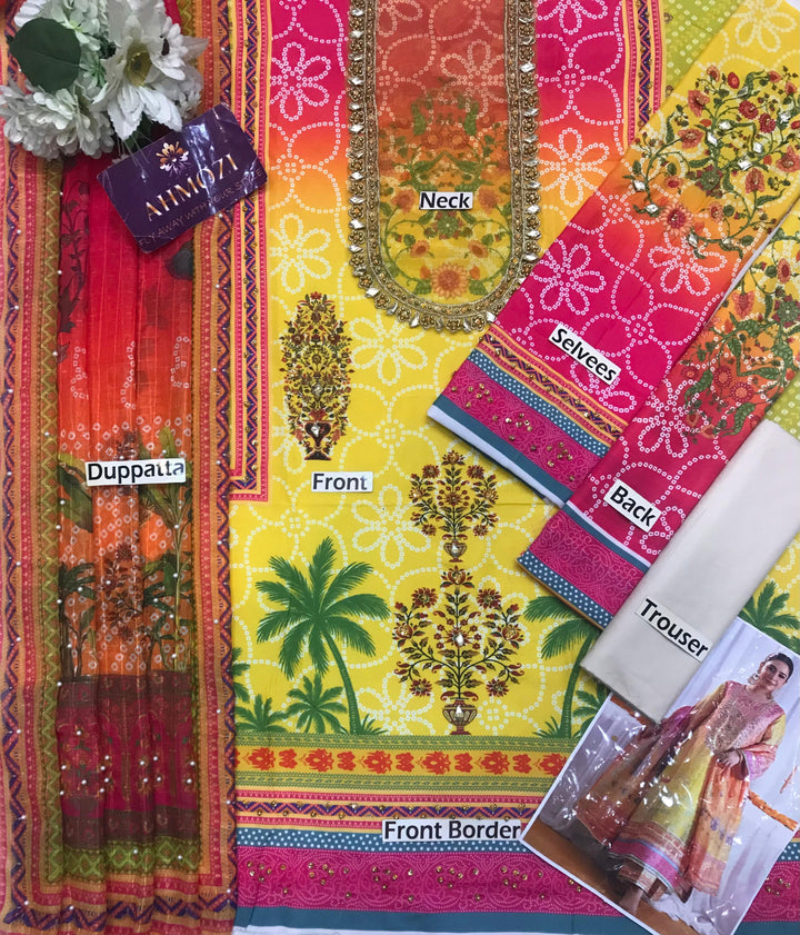 Ansab Jhangir Swiss Lawn Suit-Lawn Suits-Replica Zone