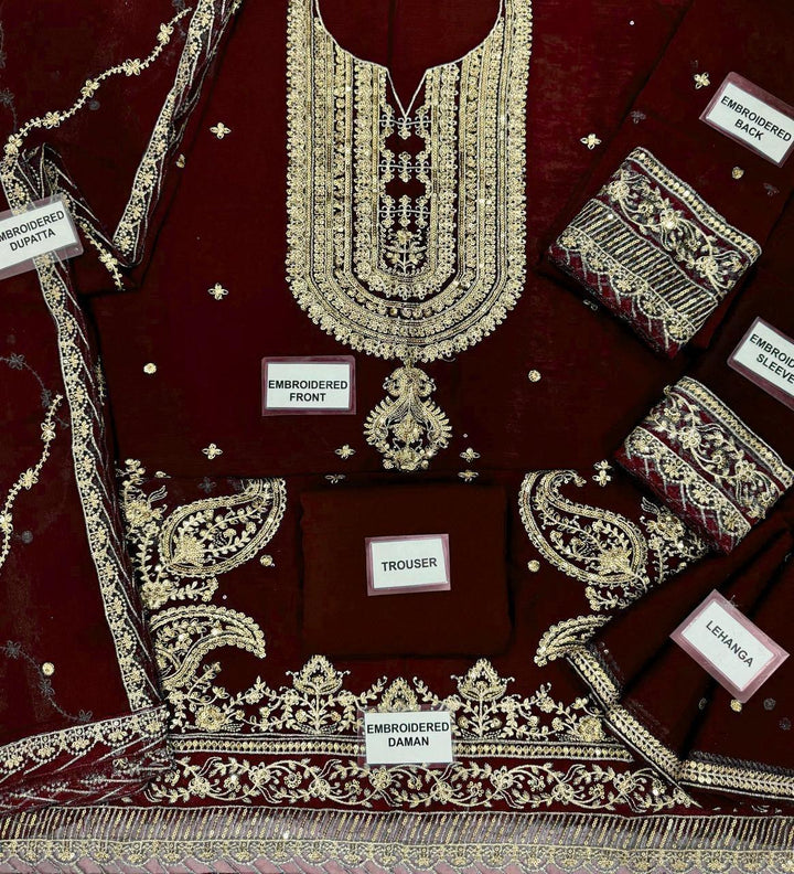 Asim Jofa Chiffon Bridal Suit-Bridal Suits-Replica Zone