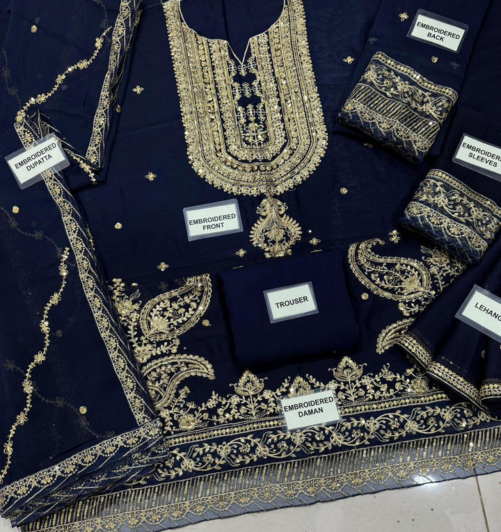 Asim Jofa Chiffon Bridal Suit-Bridal Suits-Replica Zone
