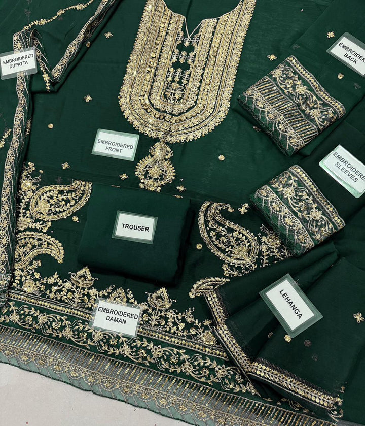 Asim Jofa Chiffon Bridal Suit-Bridal Suits-Replica Zone