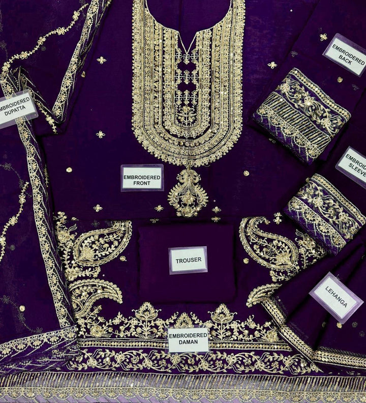 Asim Jofa Chiffon Bridal Suit-Bridal Suits-Replica Zone