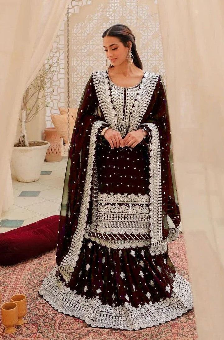 Asim Jofa Chiffon Bridal Suit-Bridal Suits-Replica Zone