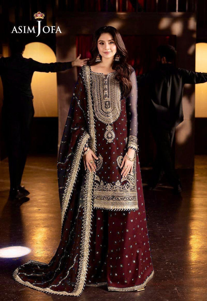 Asim Jofa Chiffon Bridal Suit-Bridal Suits-Replica Zone