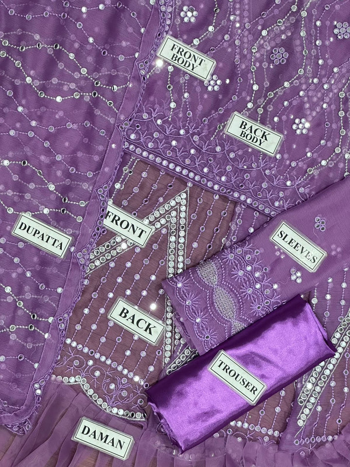 Asim Jofa Chiffon Frock-Bridal Suits-Replica Zone